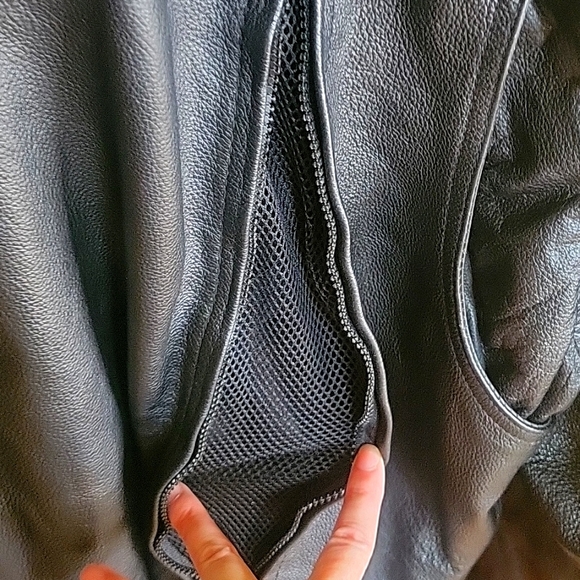 Classic Leather Gear heavy black leather vented biker jacket size 4X - Picture 4 of 5
